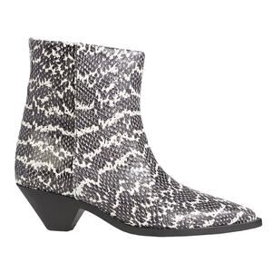 NWT Isabel Marant Snakeskin Print Ankle Boots Black Women's Size 37 / US 6.5
